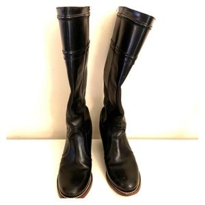 Frye Knee High Tall Black Leather Boot